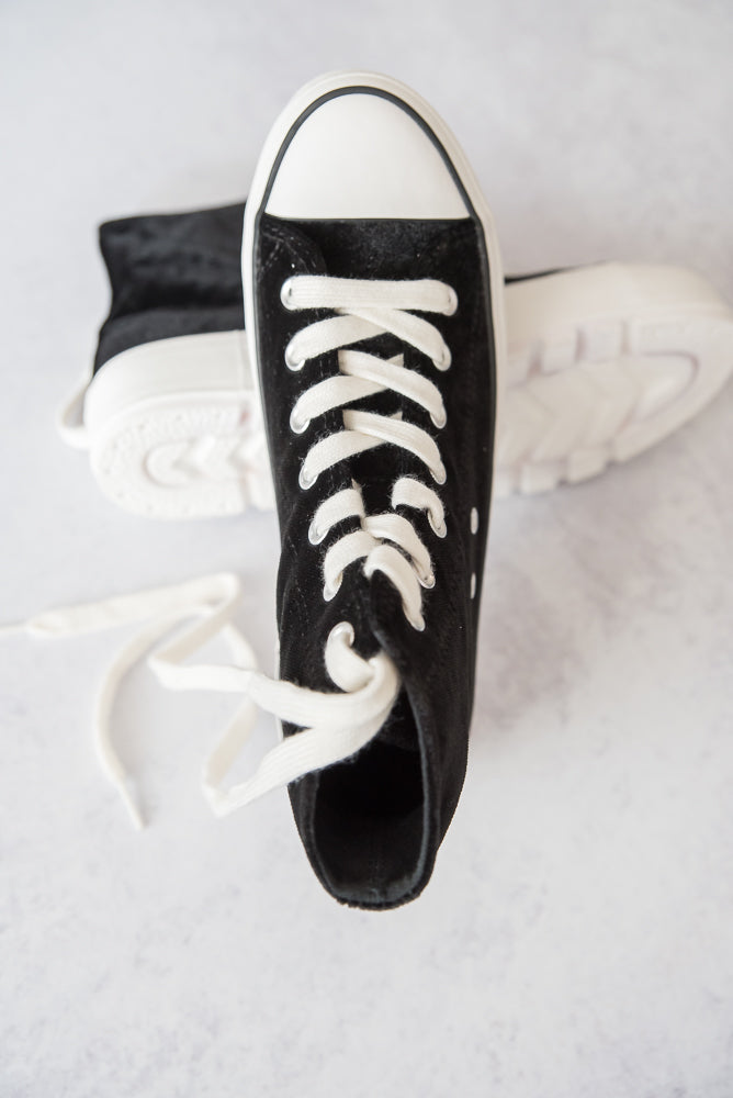 Corkys Hunky Dory Black Velvet Sneakers