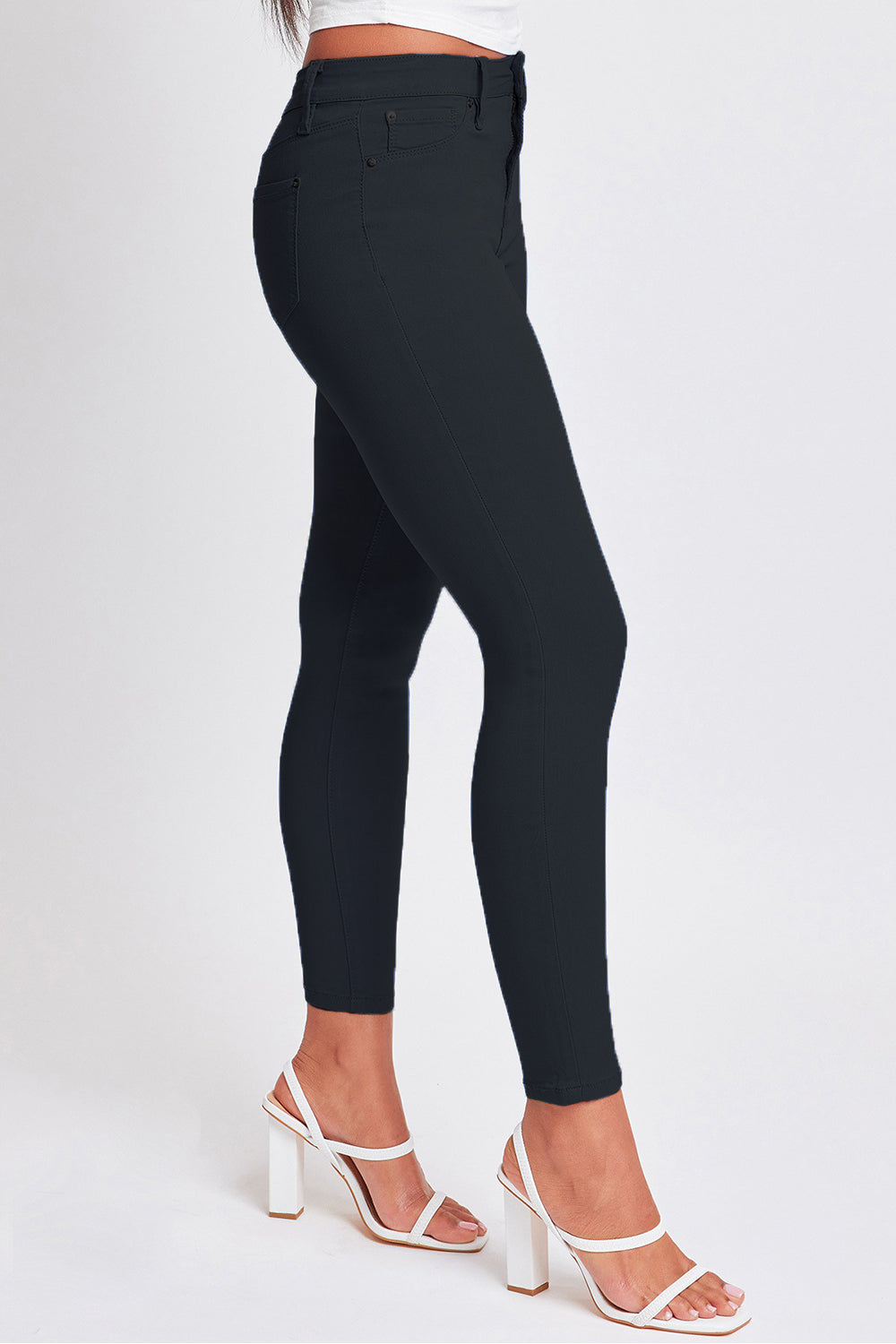 Hyperstretch Mid-Rise Skinny Pants - Black