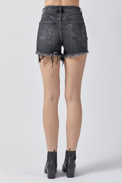 RISEN Whitney Raw Hem Denim Shorts with Pockets