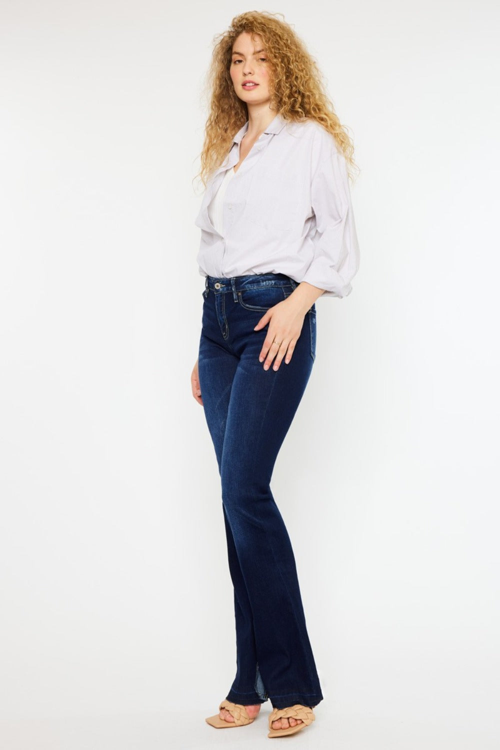 Kancan Hazel Mid Rise Slim Flare Jeans