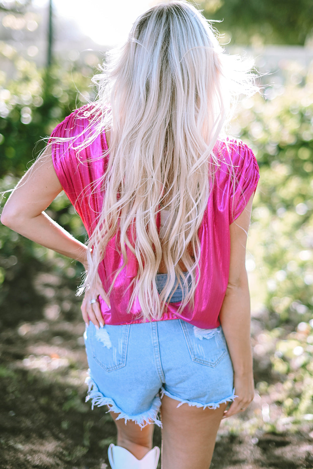 Tied Backless Blouse