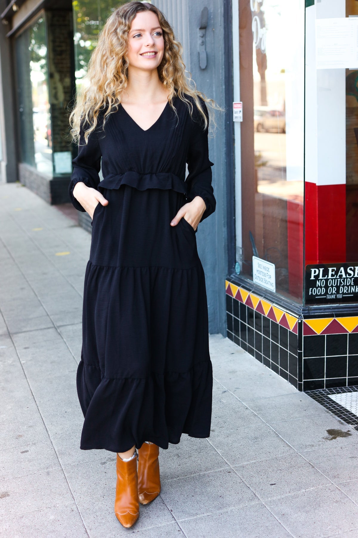 Beautiful You Black Pintuck Maxi Dress - Black