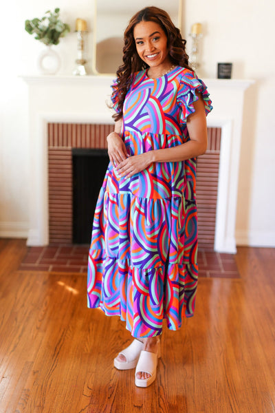 Feel Your Best Purple Abstract Maxi Dress