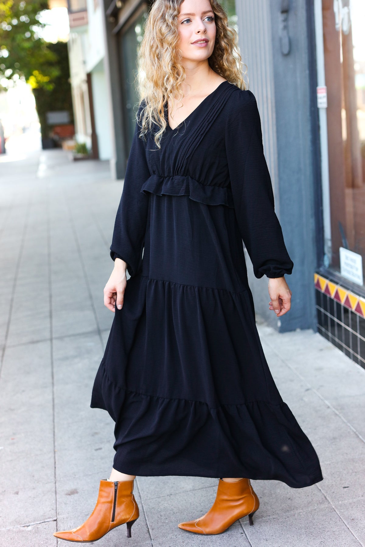 Beautiful You Black Pintuck Maxi Dress - Black