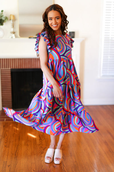 Feel Your Best Purple Abstract Maxi Dress