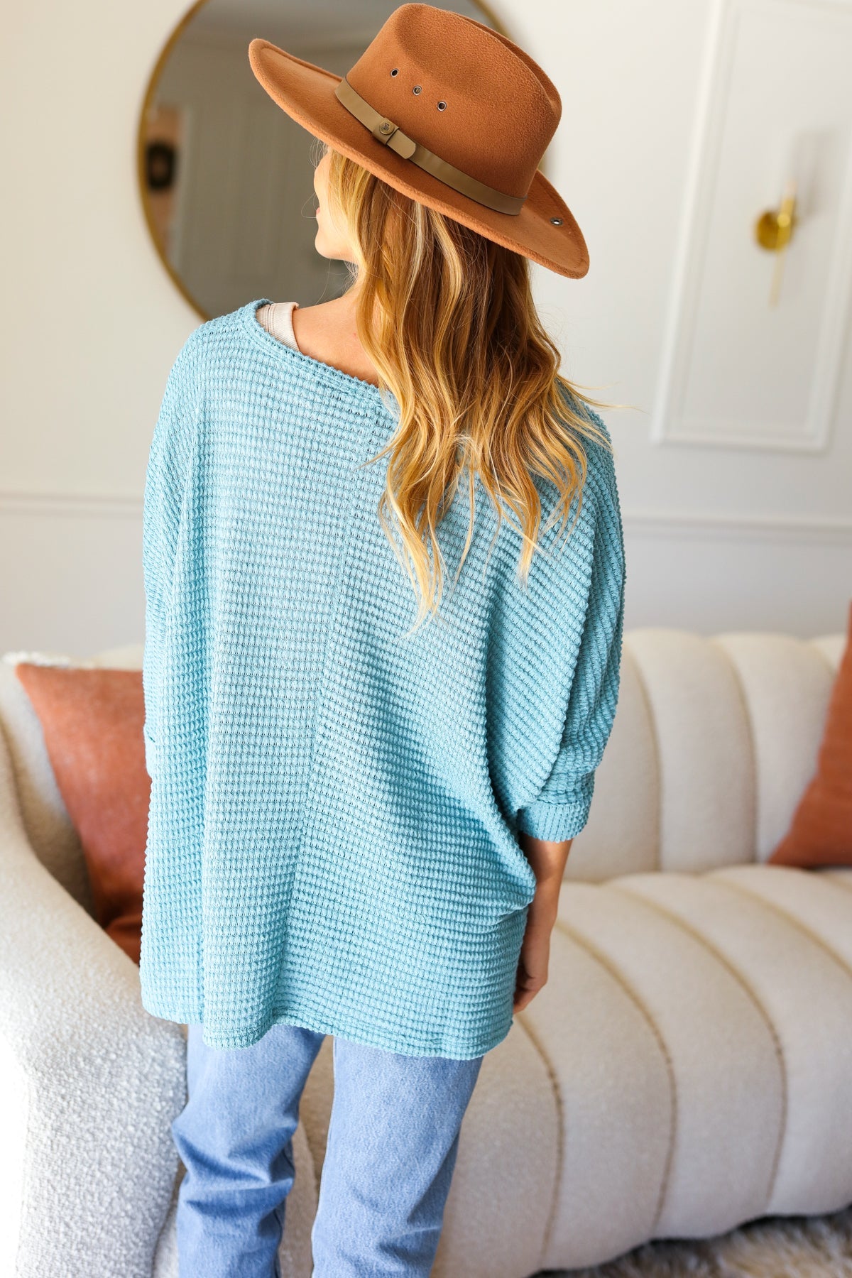Just My Type Sweater in Dusty Teal