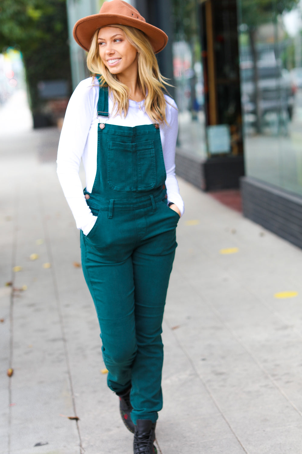 Judy Blue Feeling The Love Overalls in Dark Teal