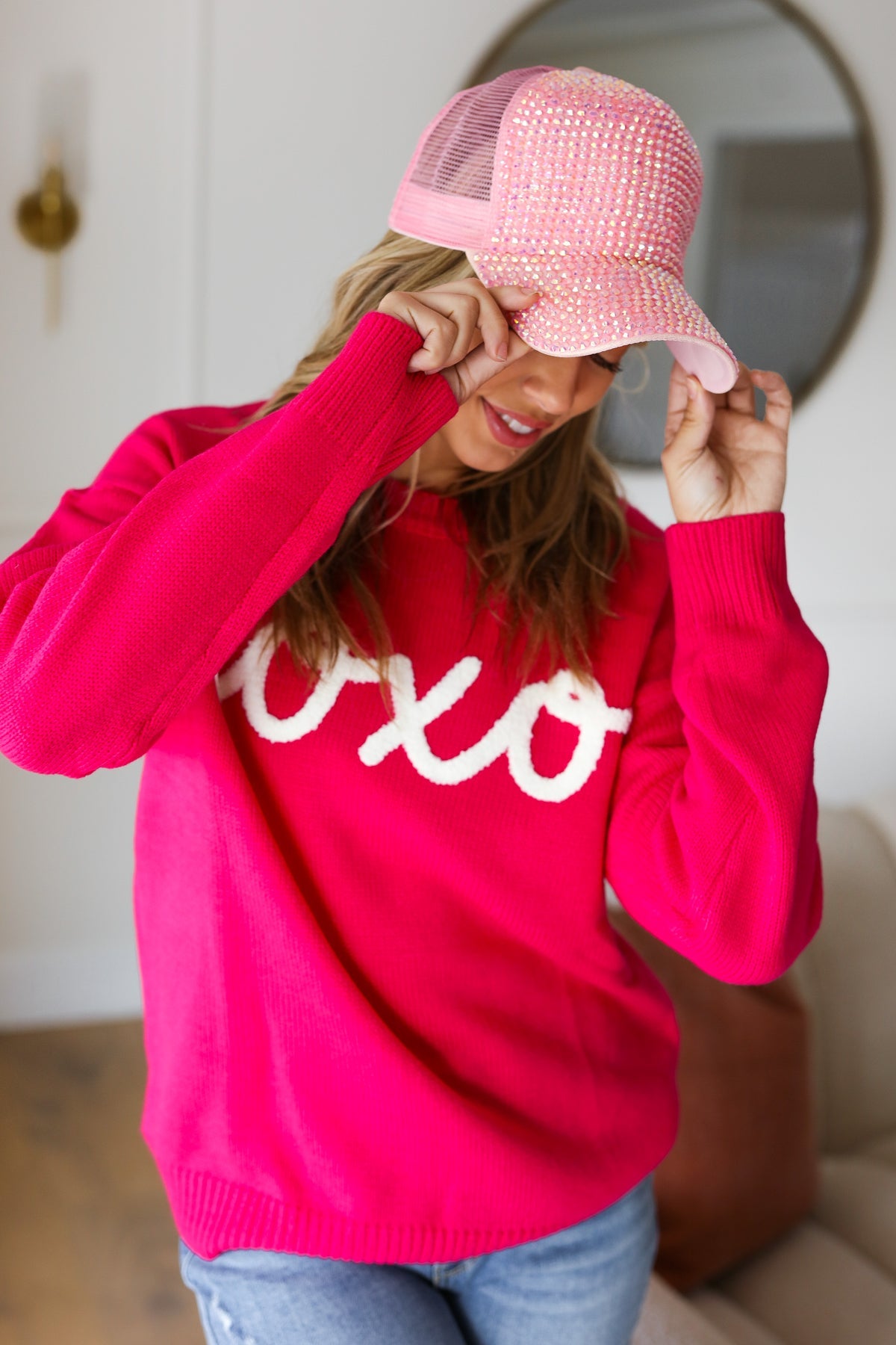 Love In the Air "Xoxo" Embroidered Sweater