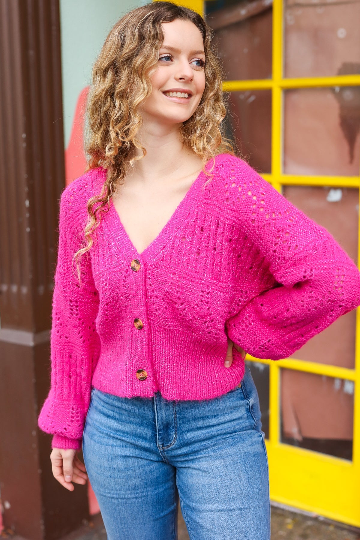 Pretty In Pink Button Down Cardigan
