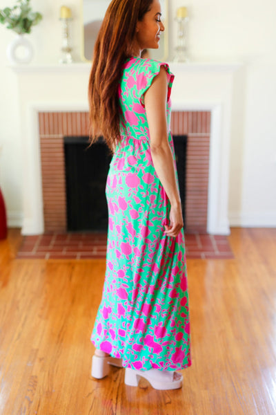 Stand Out Fit & Flare Maxi Dress in Green