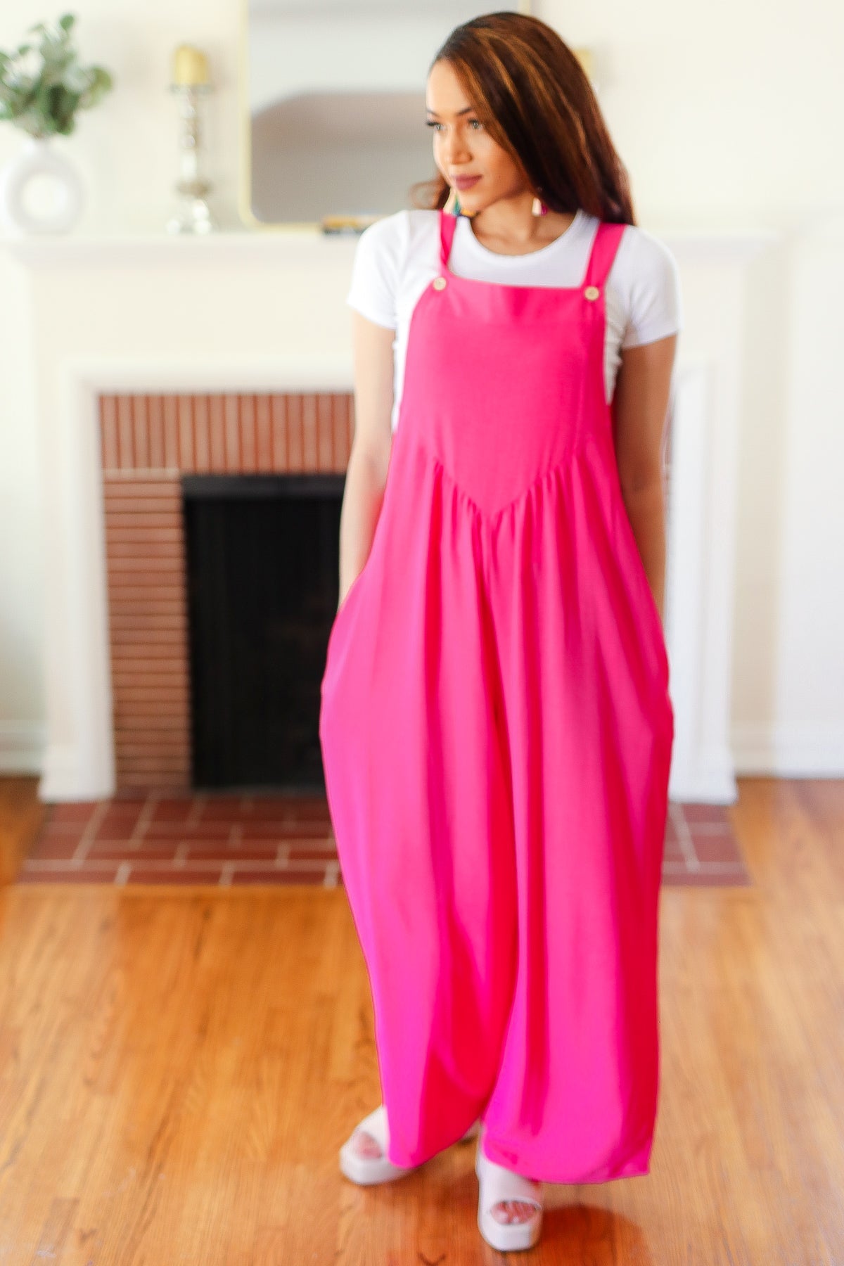 Summer Dreaming Overall Jumpsuit in Pink
