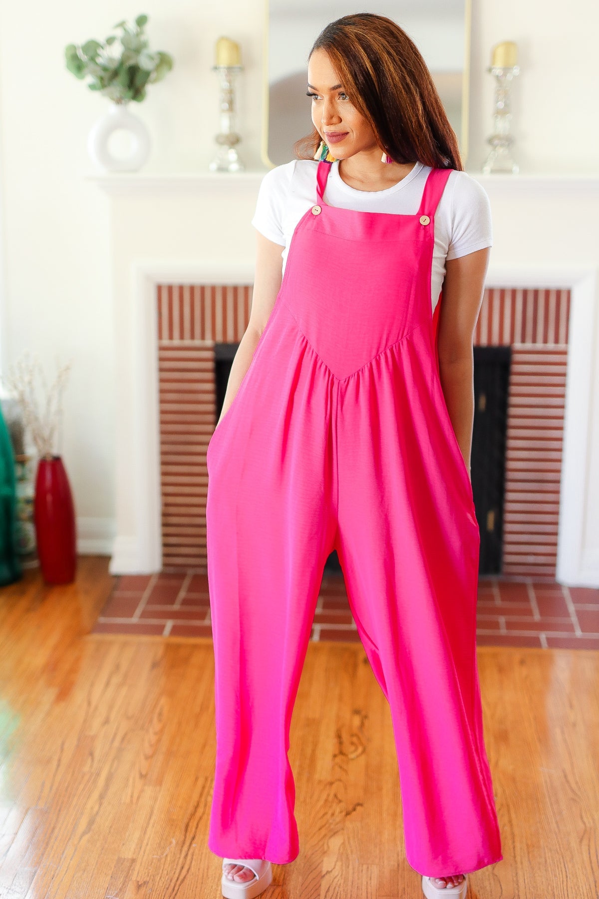 Summer Dreaming Overall Jumpsuit in Pink