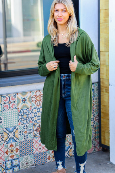 Over The Moon Cardigan in Olive