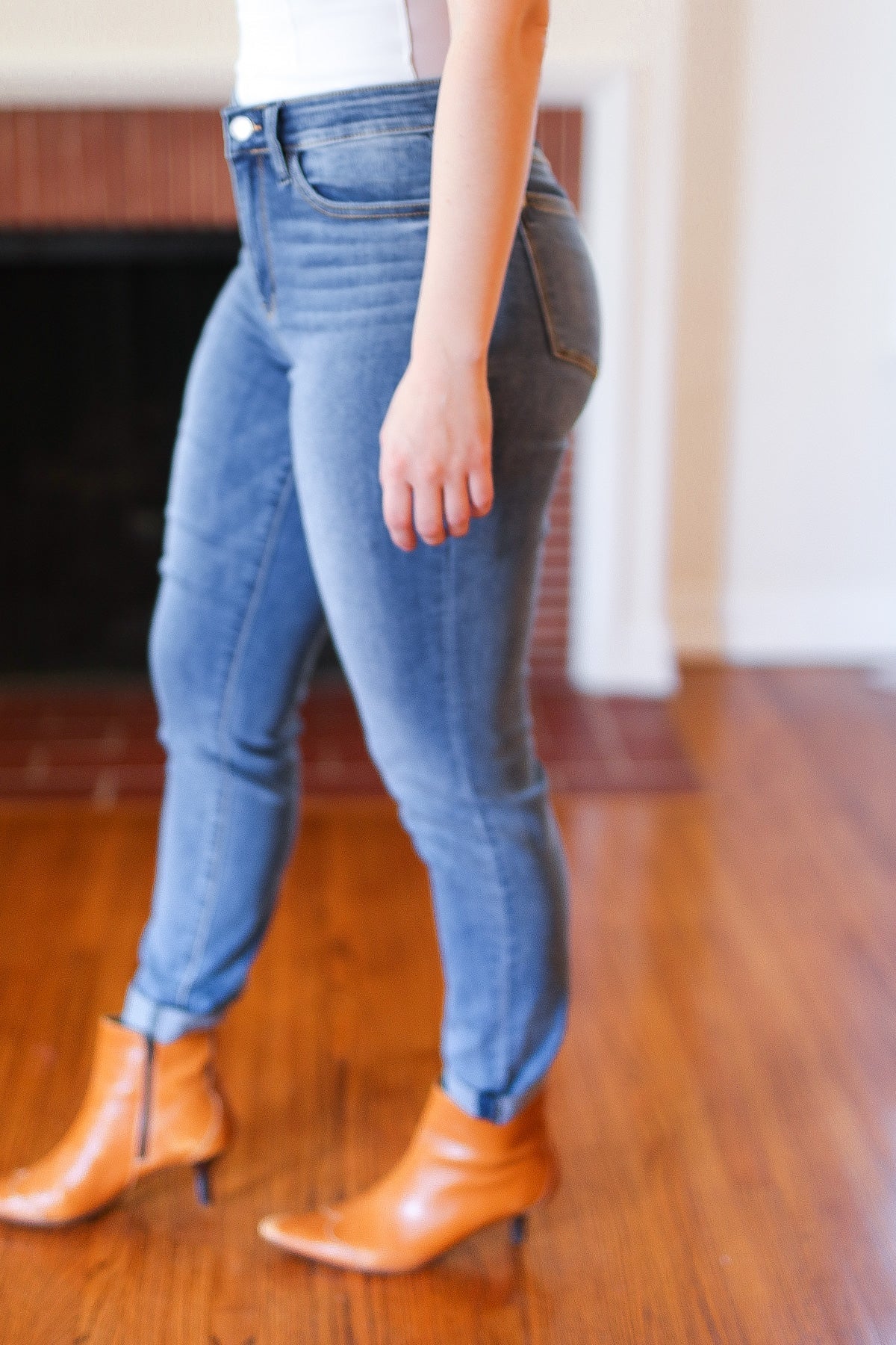 Judy Blue Angie Slim Fit Cuffed Jeans