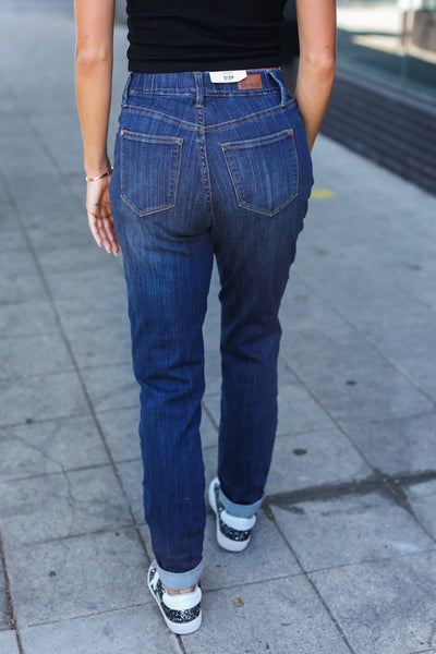 Judy Blue Loryn Pull On Cuffed Slim Fit Jeans