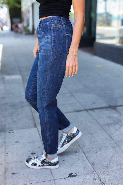 Judy Blue Loryn Pull On Cuffed Slim Fit Jeans