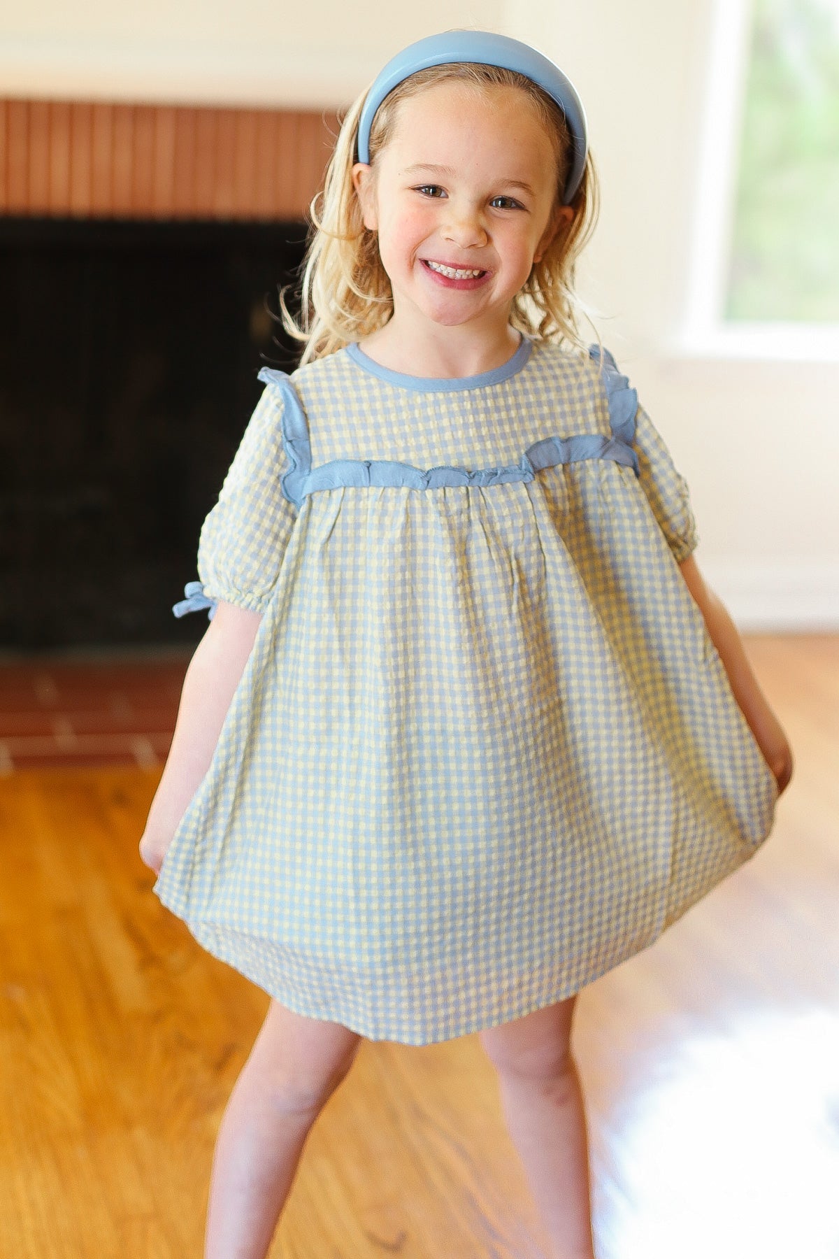 Kids Charming Blue Gingham Dress