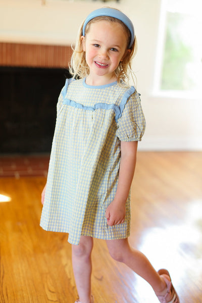 Kids Charming Blue Gingham Dress