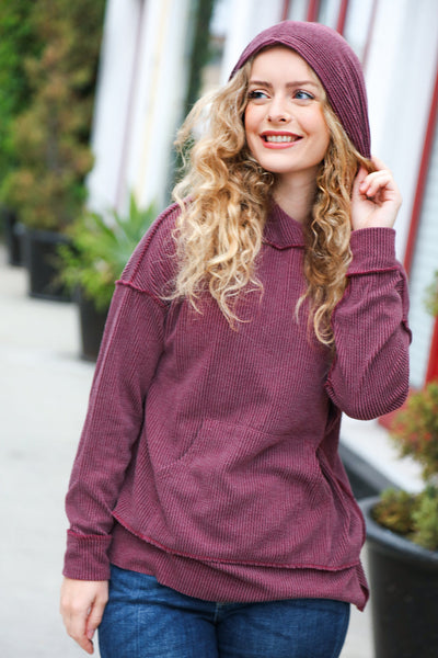 A New Day Hoodie in Burgundy