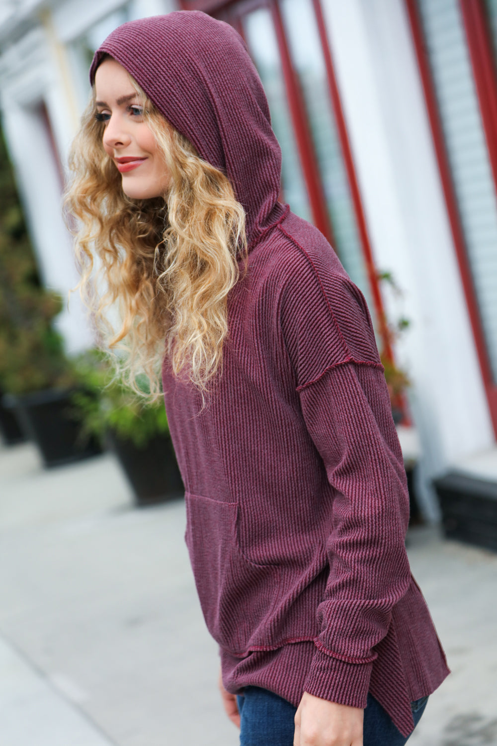 A New Day Hoodie in Burgundy
