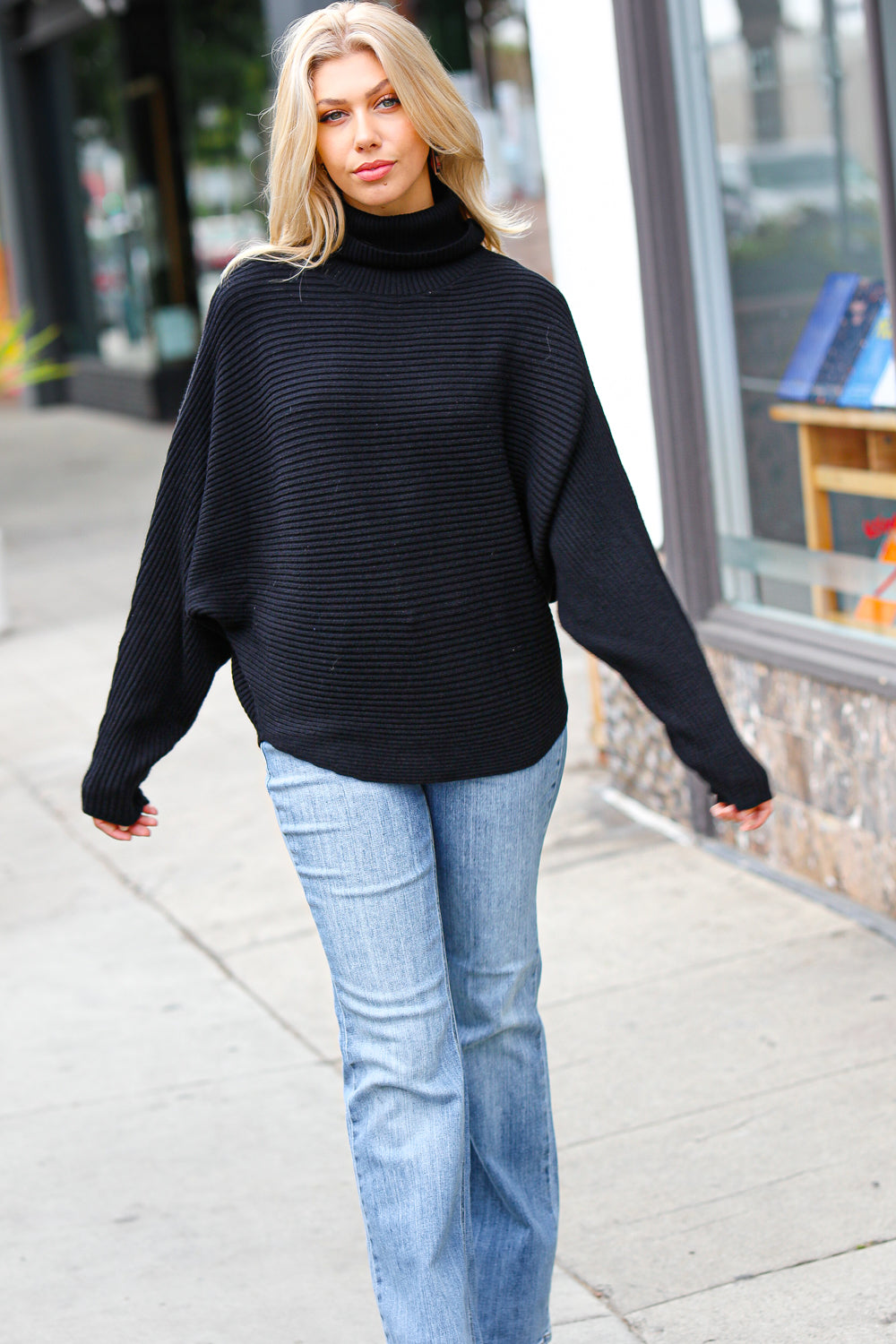 Lady In Black Dolman Sweater