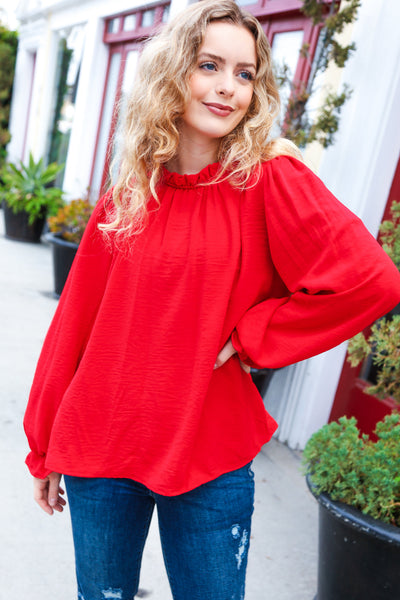 Be Merry Crinkle Top in Red