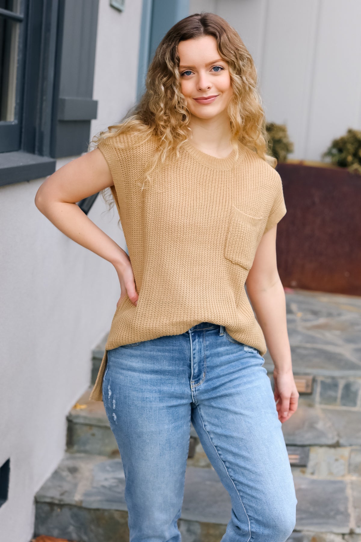 Best In Bold Sweater Top in Taupe