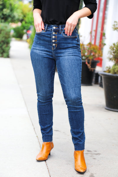 Judy Blue Stand Out Button Fly Skinny Jeans