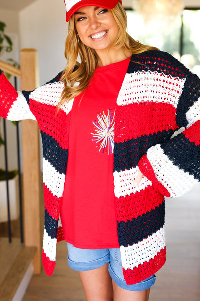 Simply Patriotic Crochet Cardigan