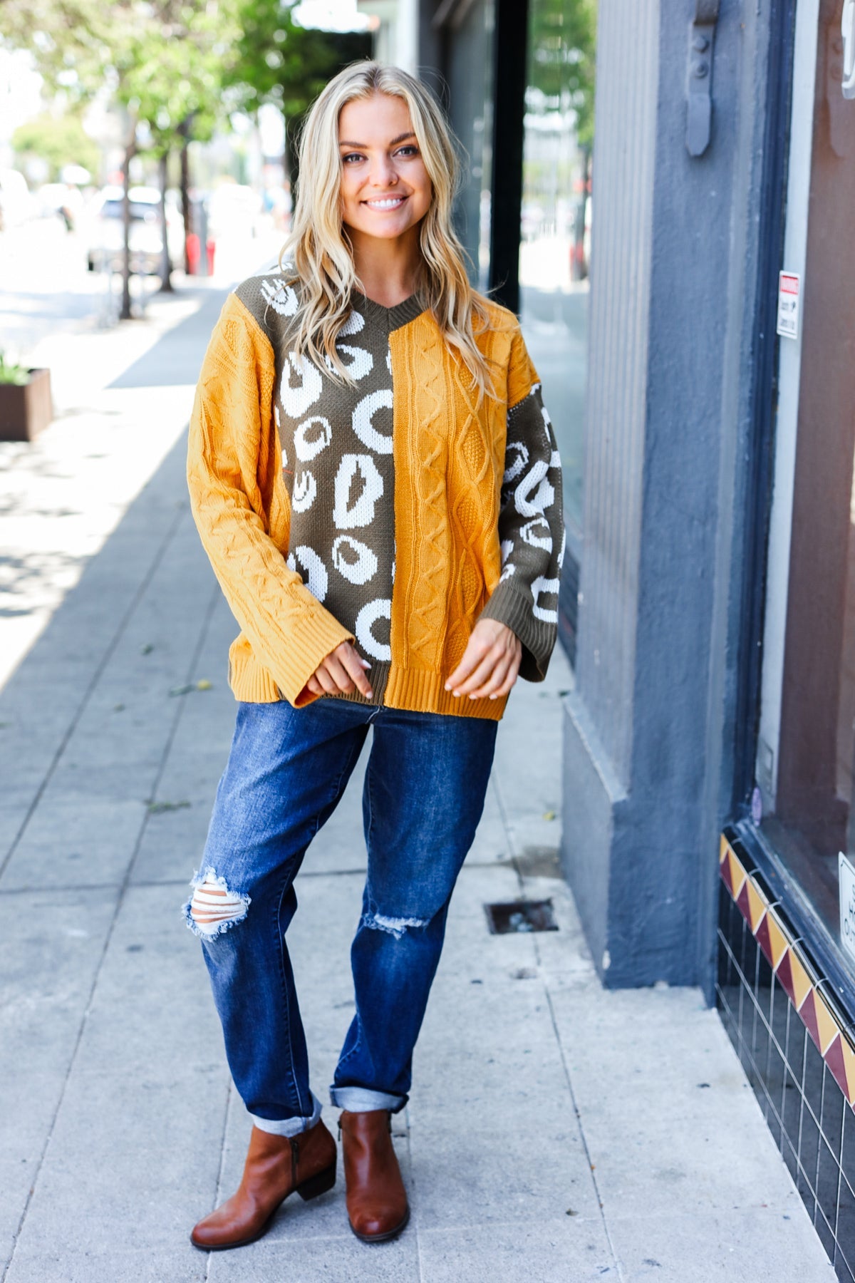 Feeling Casual Chic Sweater - Mustard & Olive