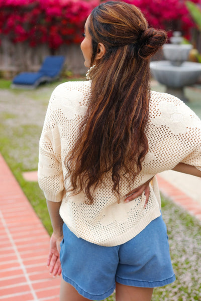 Feel Charming 3/4 Sleeve Sweater Top