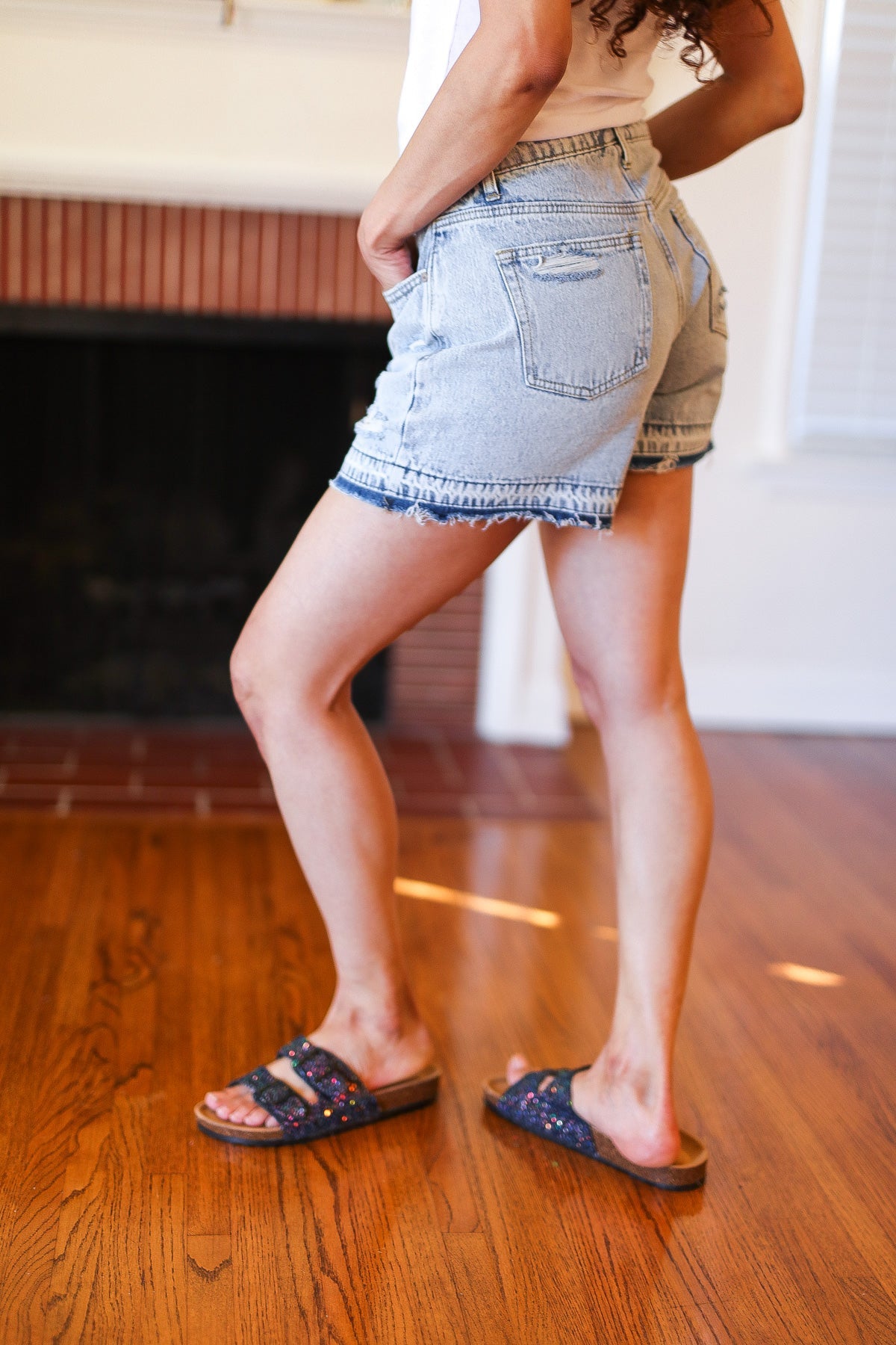Courtney Distressed Denim Shorts