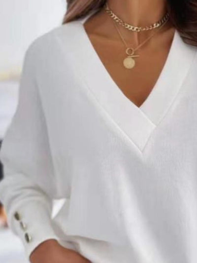 Radiant Button Detail Sweatshirt