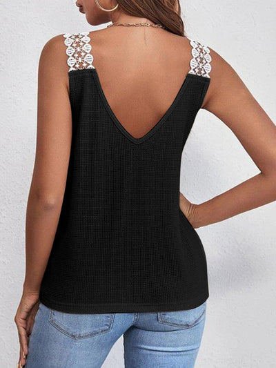 Lace Detail V-Neck Tank *5 colors*