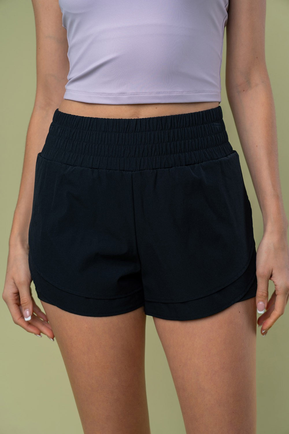 Simple Sleek High Waisted Knit Shorts