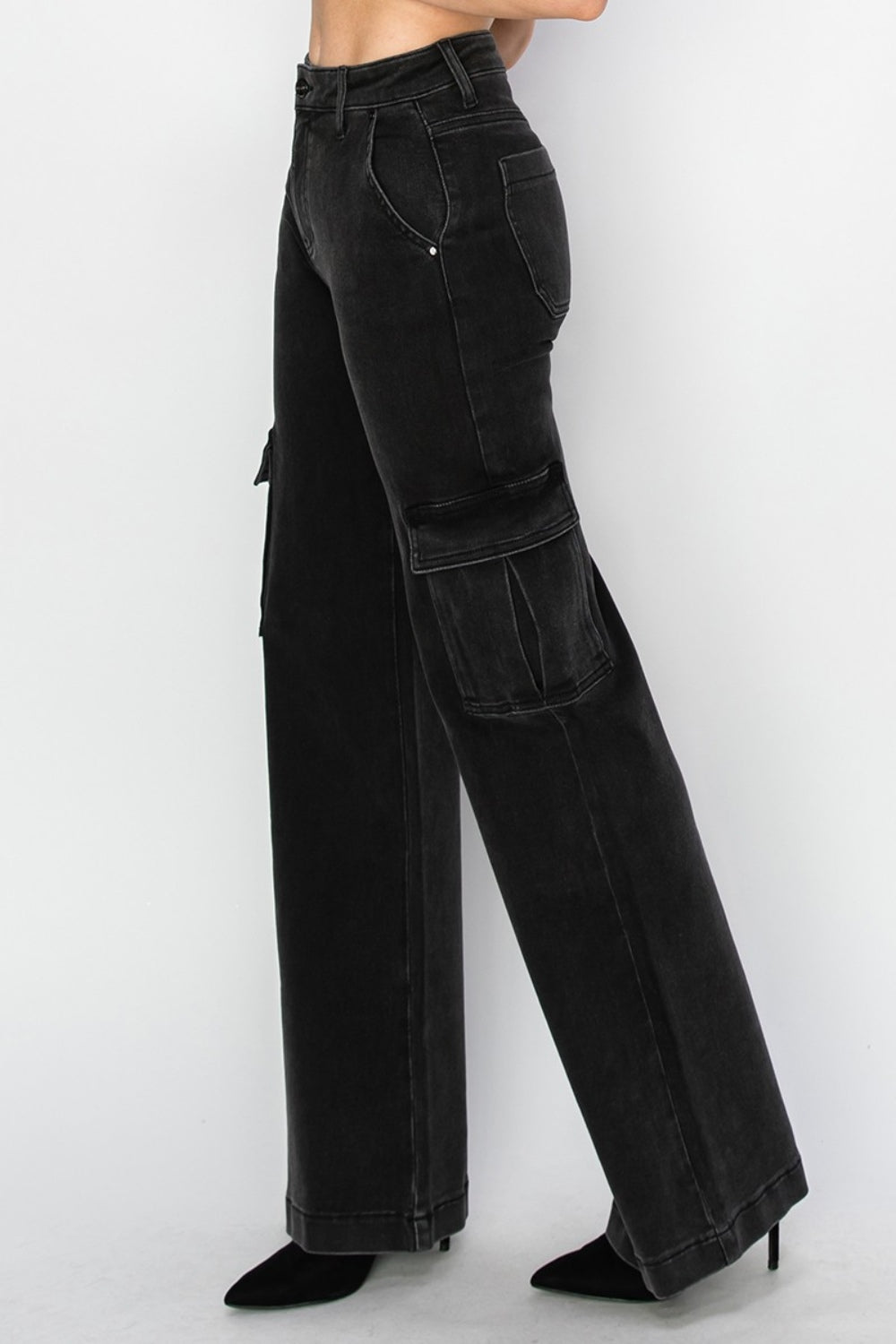 Risen Emma Leigh High Rise Wide Leg Cargo Jeans