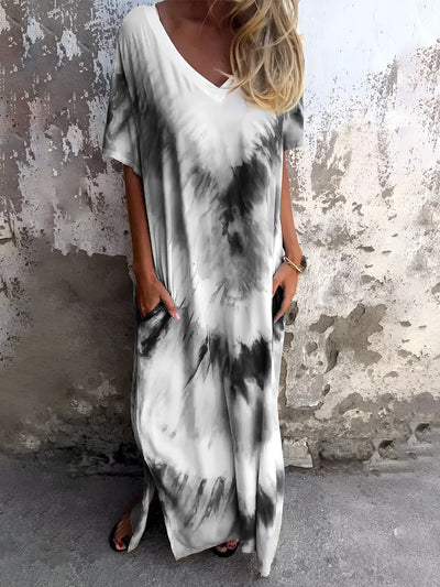 Feeling Beachy Tie-Dye Short Sleeve Maxi