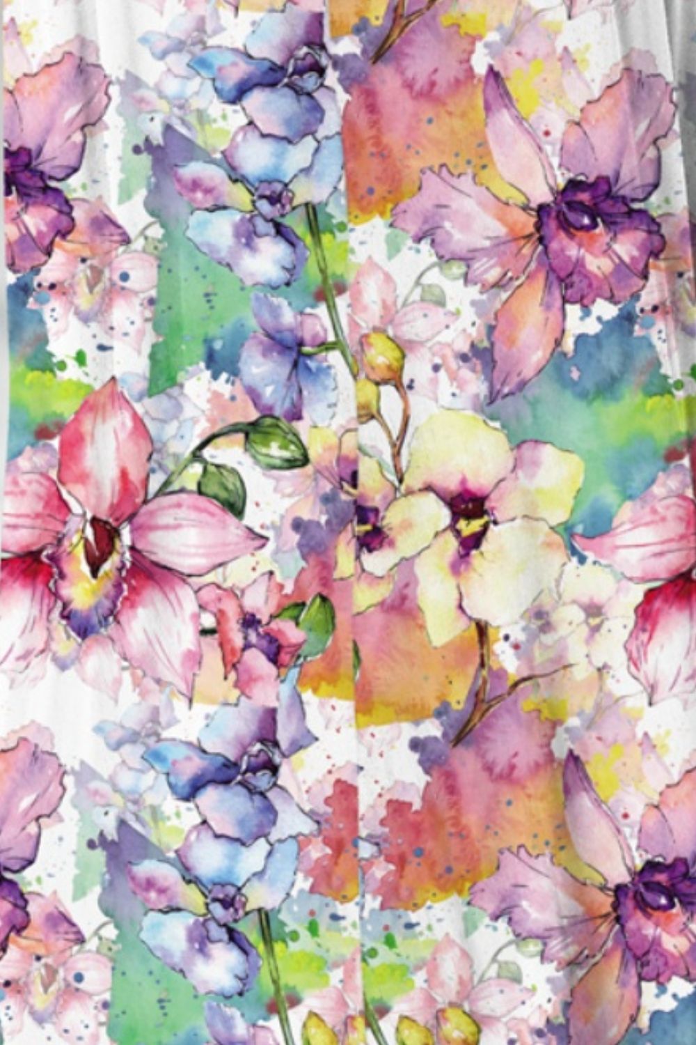 Watercolors Floral Maxi Skirt