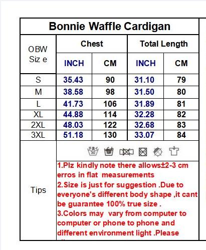 Bonnie Waffle Cardigan With Thumbhole