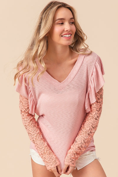 Pink Sunset Lace Top