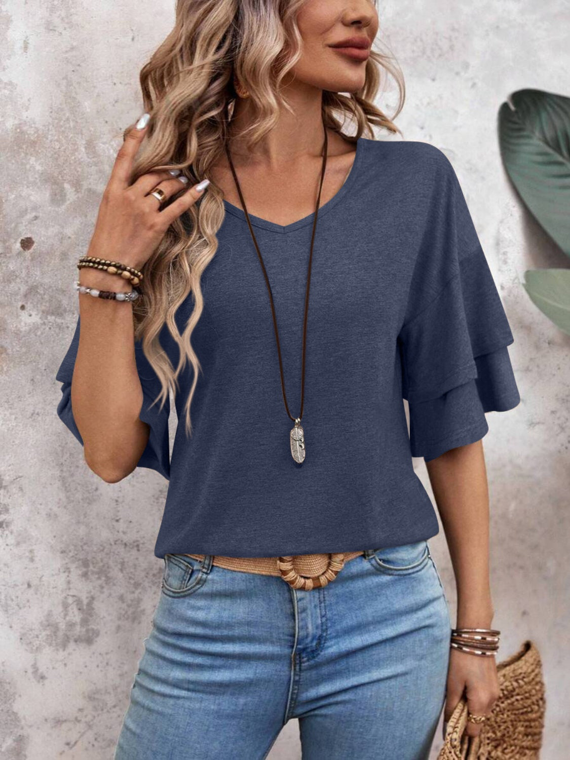 Western Soul Half Sleeve Blouse