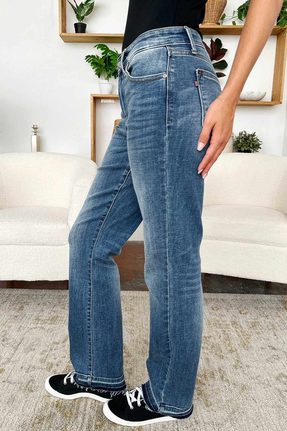 Judy Blue Gia Mid Rise Release Hem Jeans