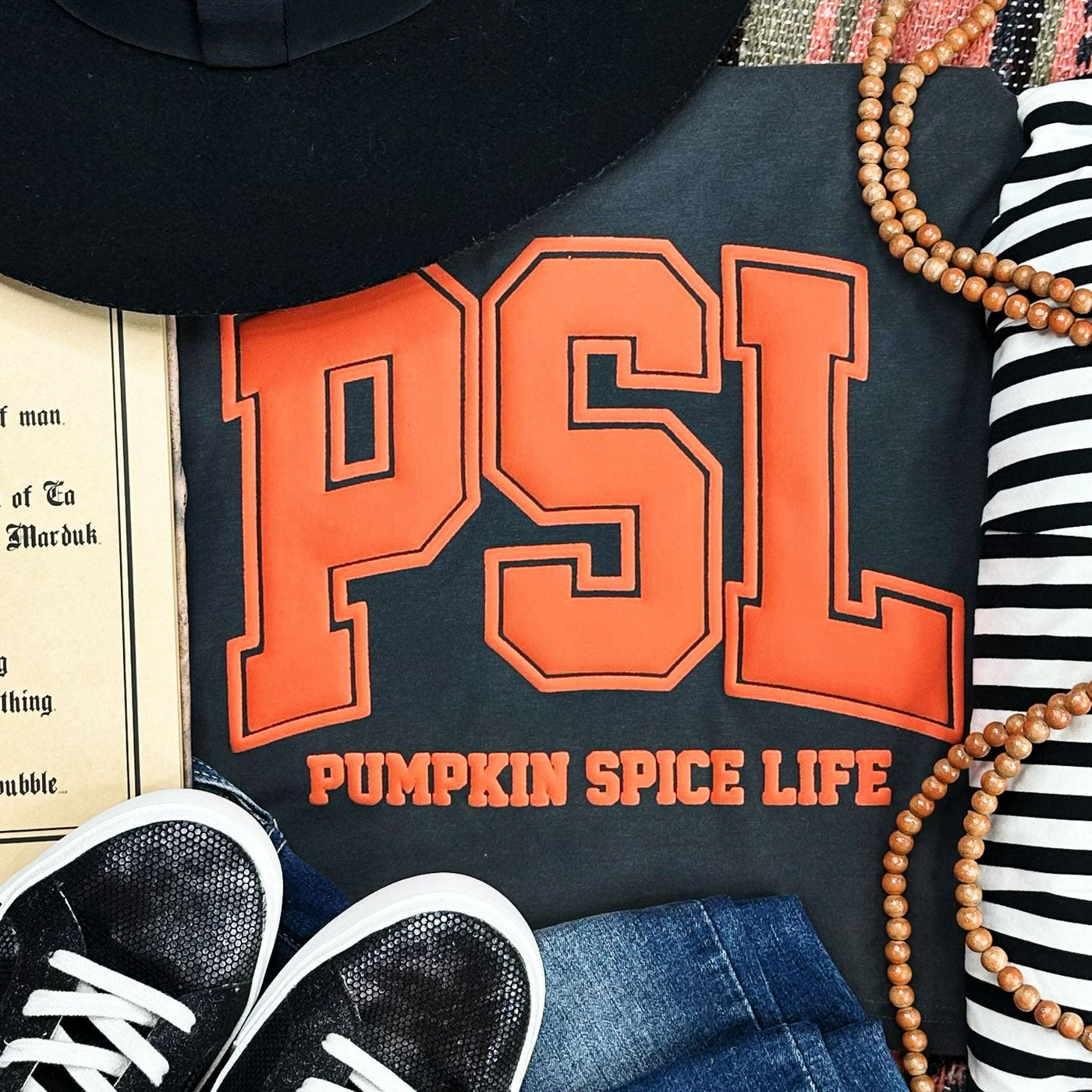 Pumpkin Spice Life- Orange PUFF ink-   GRAPHIC TEE