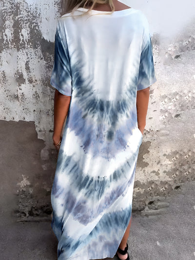 Feeling Beachy Tie-Dye Short Sleeve Maxi