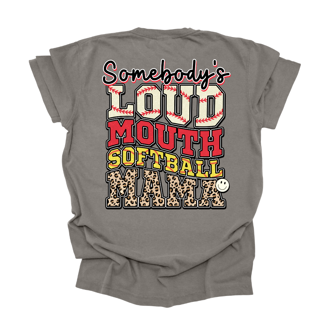 Loud Mouth Softball Mom Graphic Tee