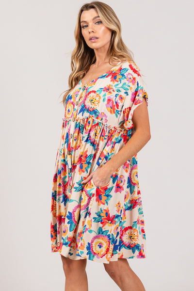 Derby Date Floral Button-Down Dress