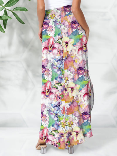 Watercolors Floral Maxi Skirt