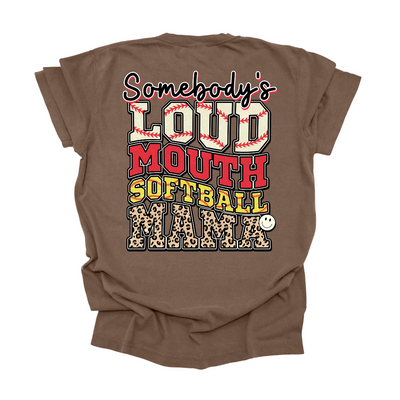 Loud Mouth Softball Mom Graphic Tee