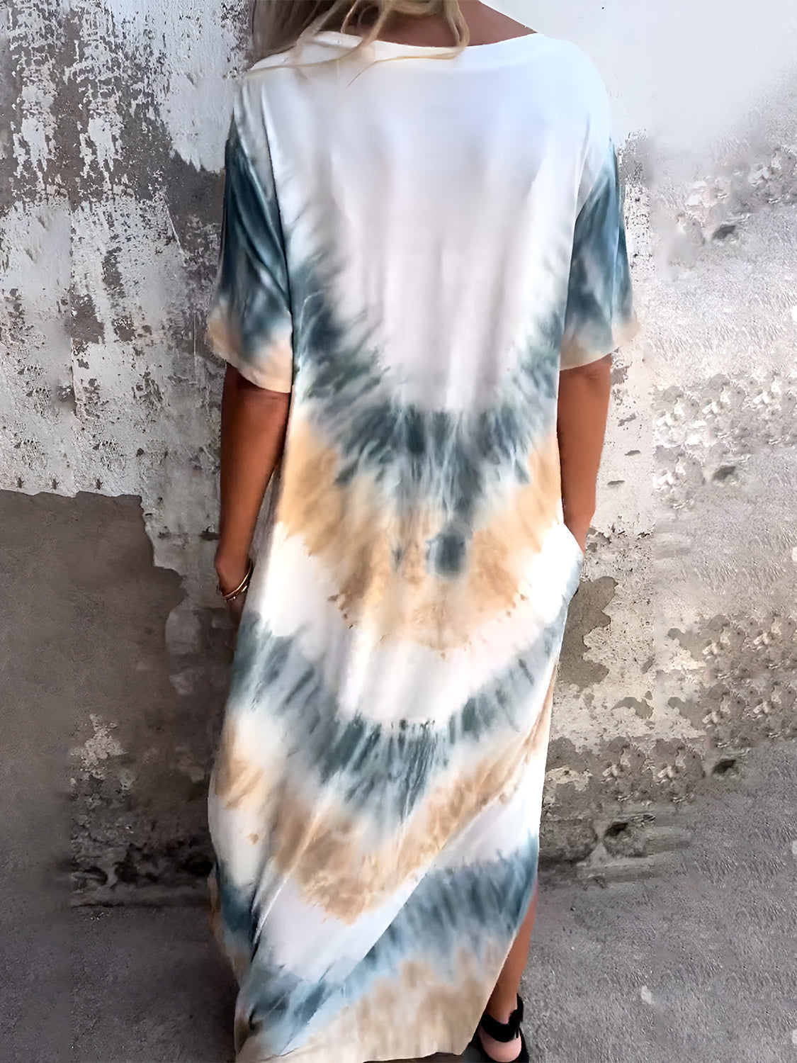 Feeling Beachy Tie-Dye Short Sleeve Maxi