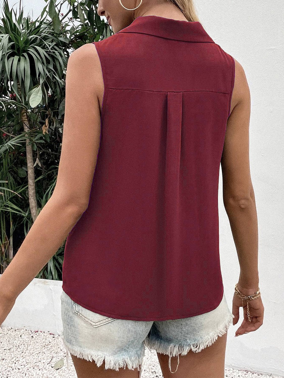 Johnny Collar Button Up Tank *5 colors*